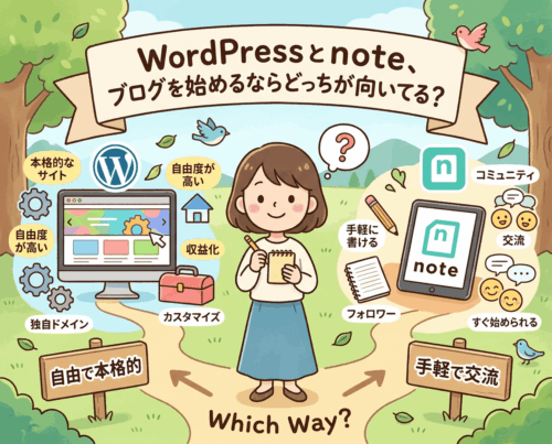 WordPressとnoteどっちが向いてる？イメージ